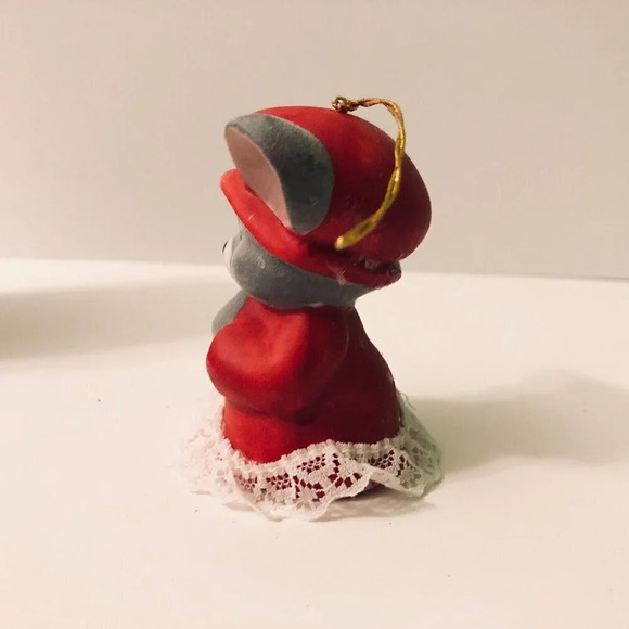Vtg Soft N Snoozy Chimers  Mouse Bisque Porcelain Bell Ornament Taiwan - Picture 8 of 16